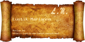 Lustik Marianna névjegykártya